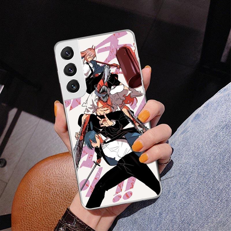 Anime Chainsaw Phone Case For Samsung Galaxy S24 S25 Edge S26 Ultra S23 S22 S21 Plus S20 FE + Personalized Print Cover Galaxy S2