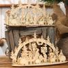 Christmas Wooden Nativity Scene Decoration 2D Silhouette Nativity Scene Set Birth Of Jesus Ornament Christmas Gifts Home Decor