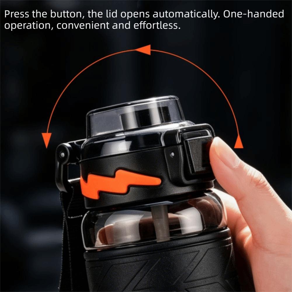 Bouncing Lid Sport Water Bottle with Straw Fitness Kettle Portable Outdoor Water Bottle Outdoor
