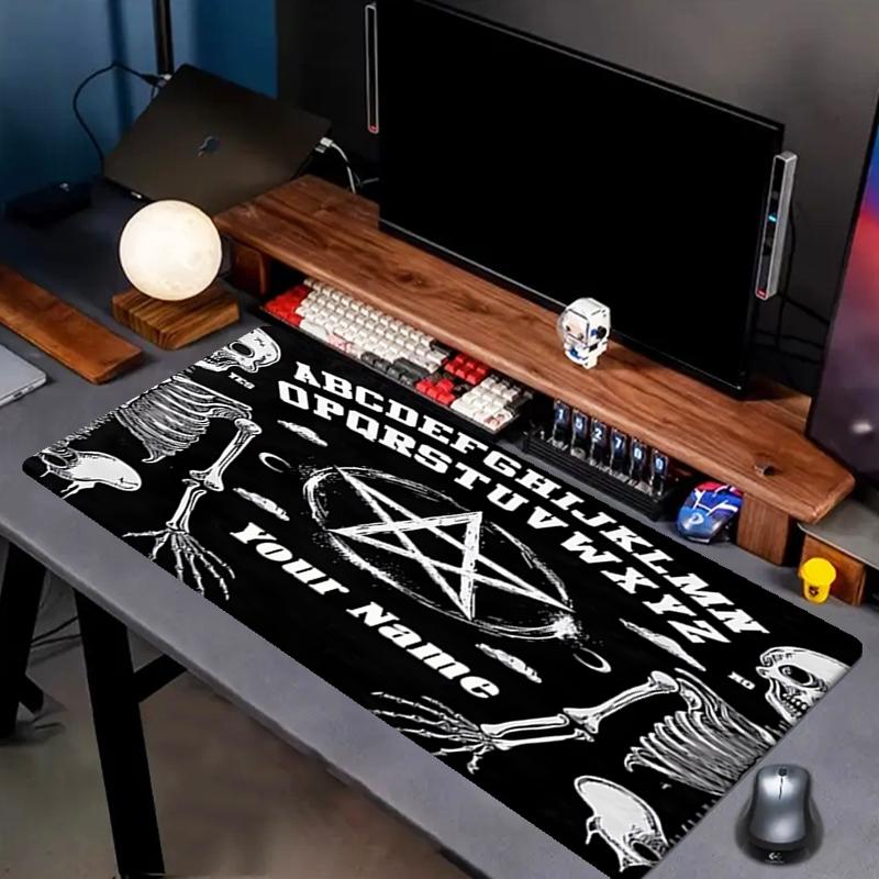 1PC Custom Name Skeletal Ouija Board Mouse Pad, Keyboard and Mouse Desk Pad, for Computer Notebook  Birthday Gift For Any Room Or Office