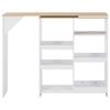 VidaXL Table de bar avec tablette amovible Blanc 138 x 40 x 120 cm