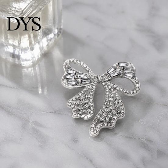 Women Jewelry Sparkling Rhinestone Bow Brooch, Mini Bowknot Shaped Lapel Decorative Clothing Accessories Pin, Accessory for Girls Pin