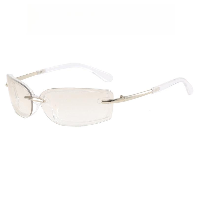 Frameless Square Spring and Summer Bright Fashion Women's Sunglasses Are Suitable for Daily Vacation Beach Accessories