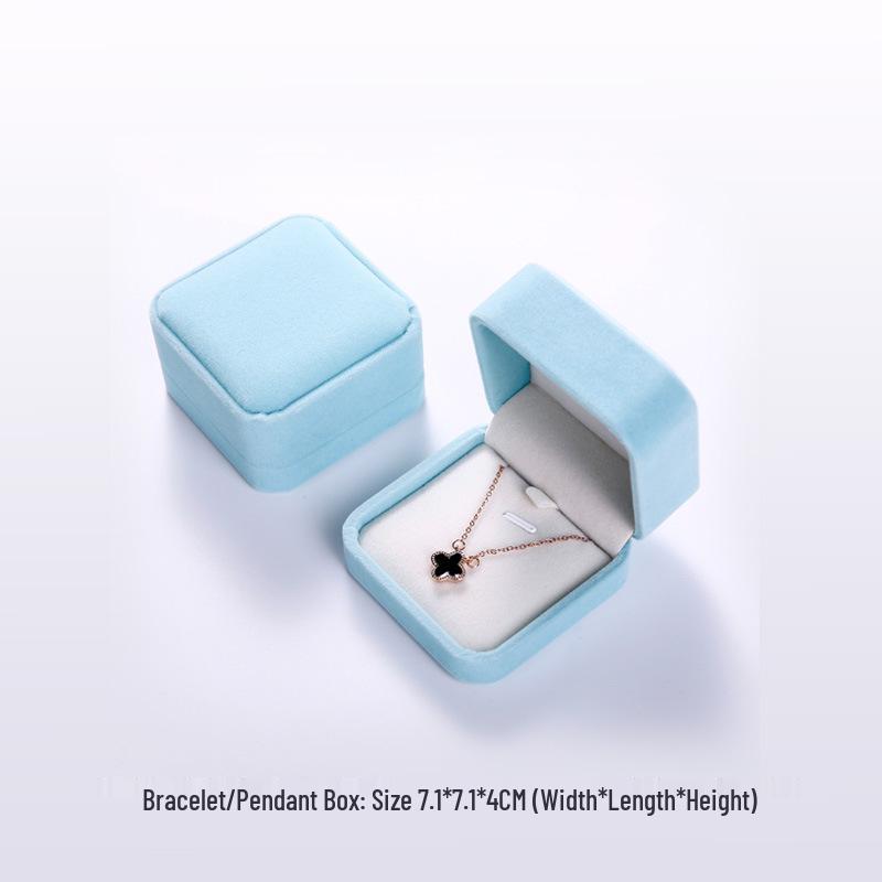 Higu Jewelry Gift Set: One-Piece Box with Silver Polishing Cloth, Earrings, Necklace & Ring Compartments, Alcohol Wipes, Ear Plugs, and Mirror.