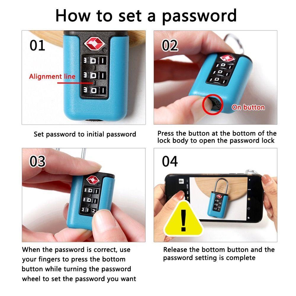 New Plastic TSA Customs Code Lock for Travel Luggage Password Changeable Lock Contrast Color Design Padlock Combination Lock