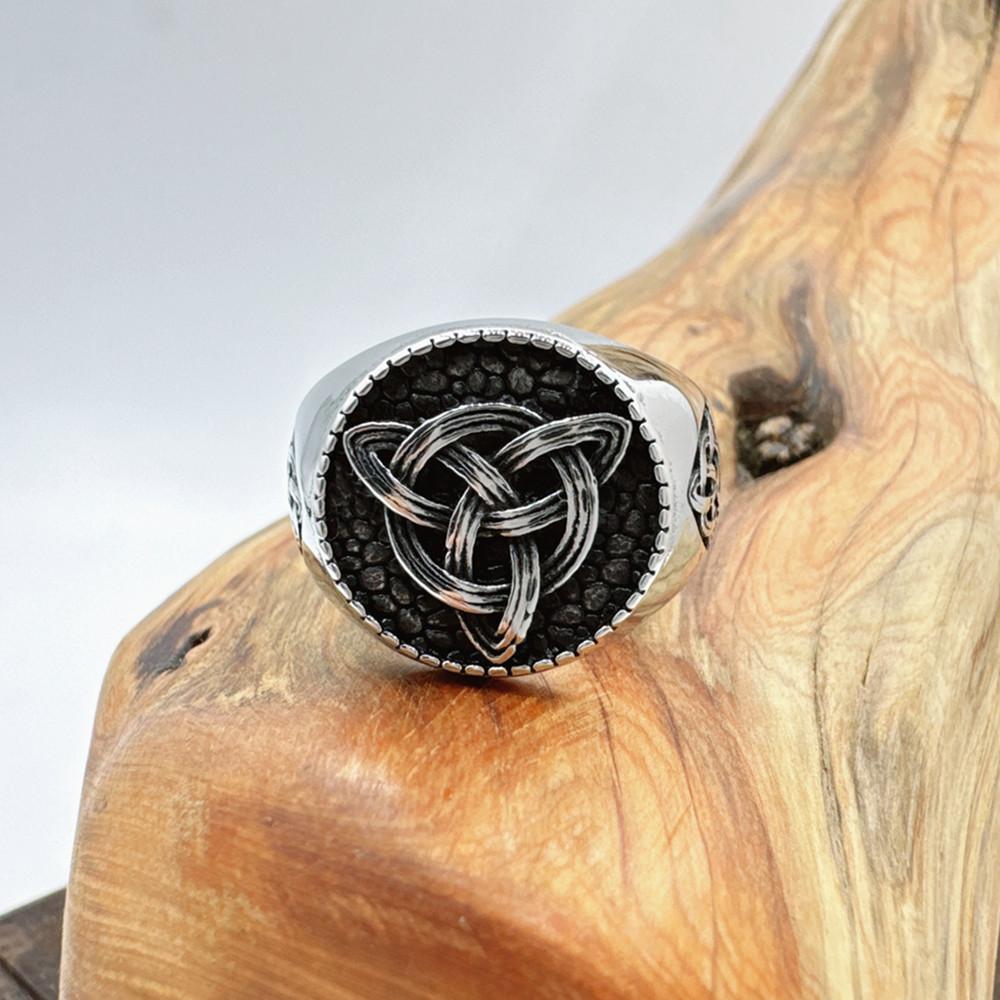 Vikings Style Unisex Ring 316L Stainless Steel Jewelry Punk Biker Knot Solid Ring