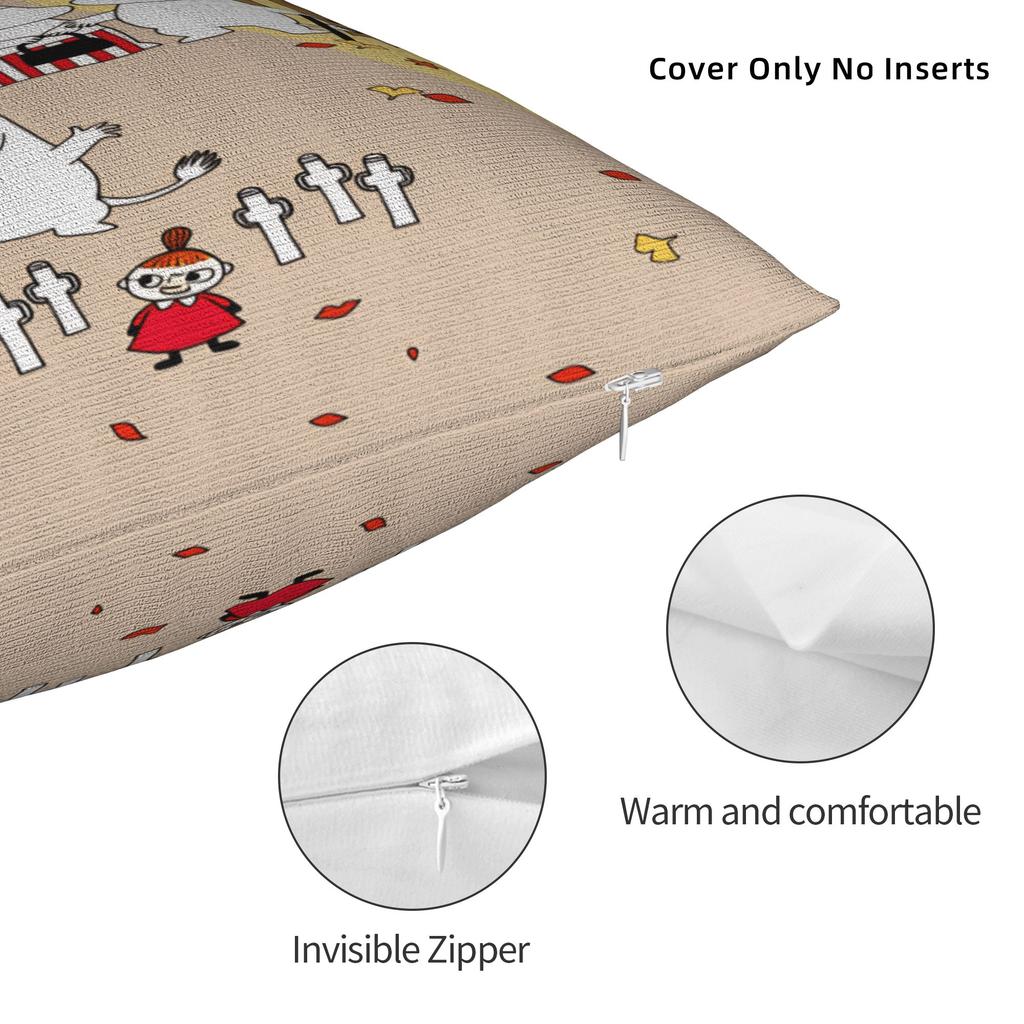 Cute M-Moomins Pillow Case Fashion Pillow Cover Soft Pillowcases For Sofa Bedroom Home Decor