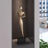 Italian Minimalist Figure Sculpture Large Ornament Luxury Electroplated Vertical Entrance Sculpture TV Cabinet Home Decoration