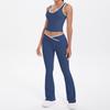 New double-sided abrasive contrasting colors, tight-fitting and breathable cross yoga suit, sports running and fitness two-piece suit