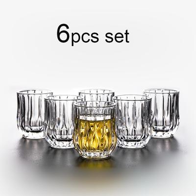 6pcs Set 80ml Mini Wine Glass Shot Glass Sets Wine Cup Glasses Drinking KTV Transparent Whiskey Mug Kitchen Accessory Drinkware