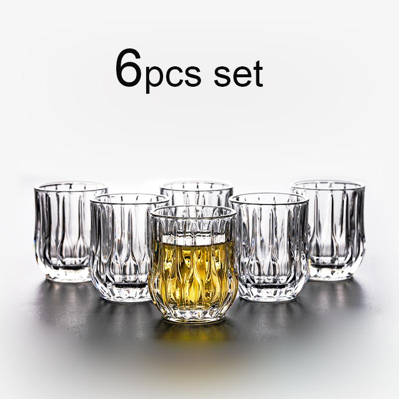 

6pcs Set 80ml Mini Wine Glass Shot Glass Sets Wine Cup Glasses Drinking KTV Transparent Whiskey Mug Kitchen Accessory Drinkware 6pcs