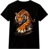 Tiger T Shirt Fierce Wild Animal Graphic Tee Big Cat Predator Casual Top