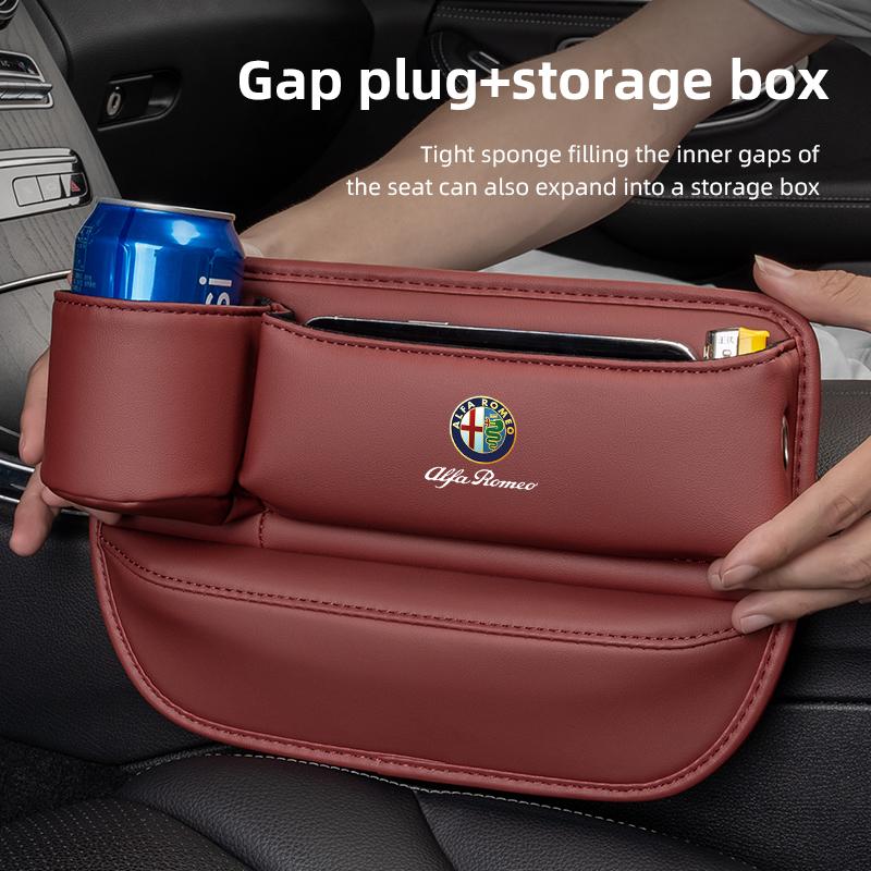 Car Seat Crack Filling Storage Box Auto Water Cup Phone Holder For Alfa Romeo 156 159 147 4C 8C 166 Giulia Giulietta Mito