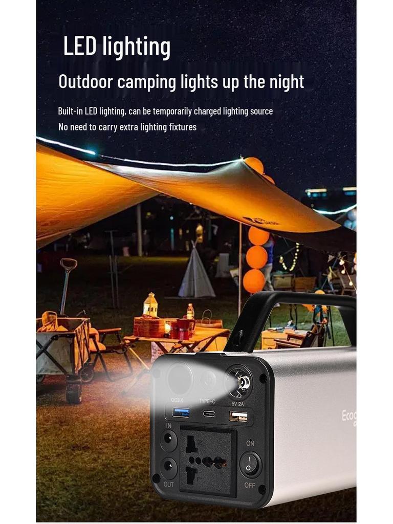 Portable 220V Outdoor Power Bank and Car Jump Starter - 250W