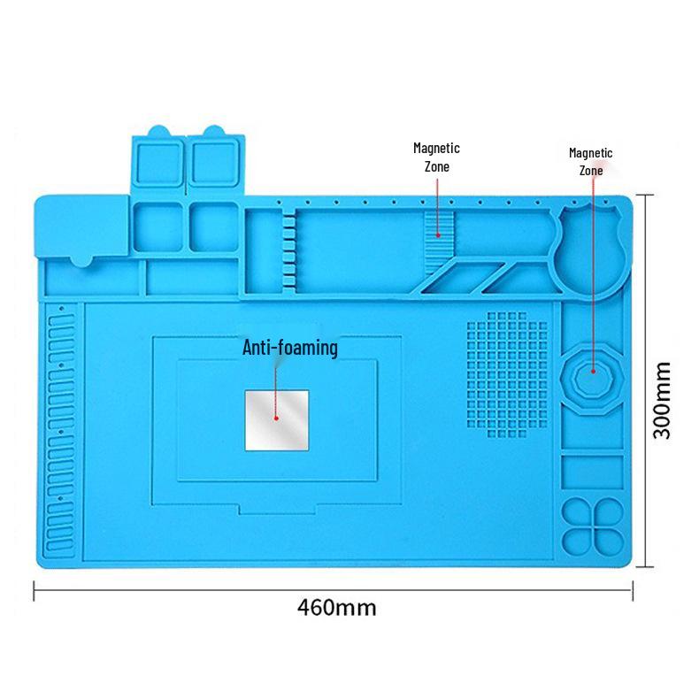 Heat-Resistant Silicone Repair Pad with Magnetic Screw Slots for Phone and Motherboard Repairs