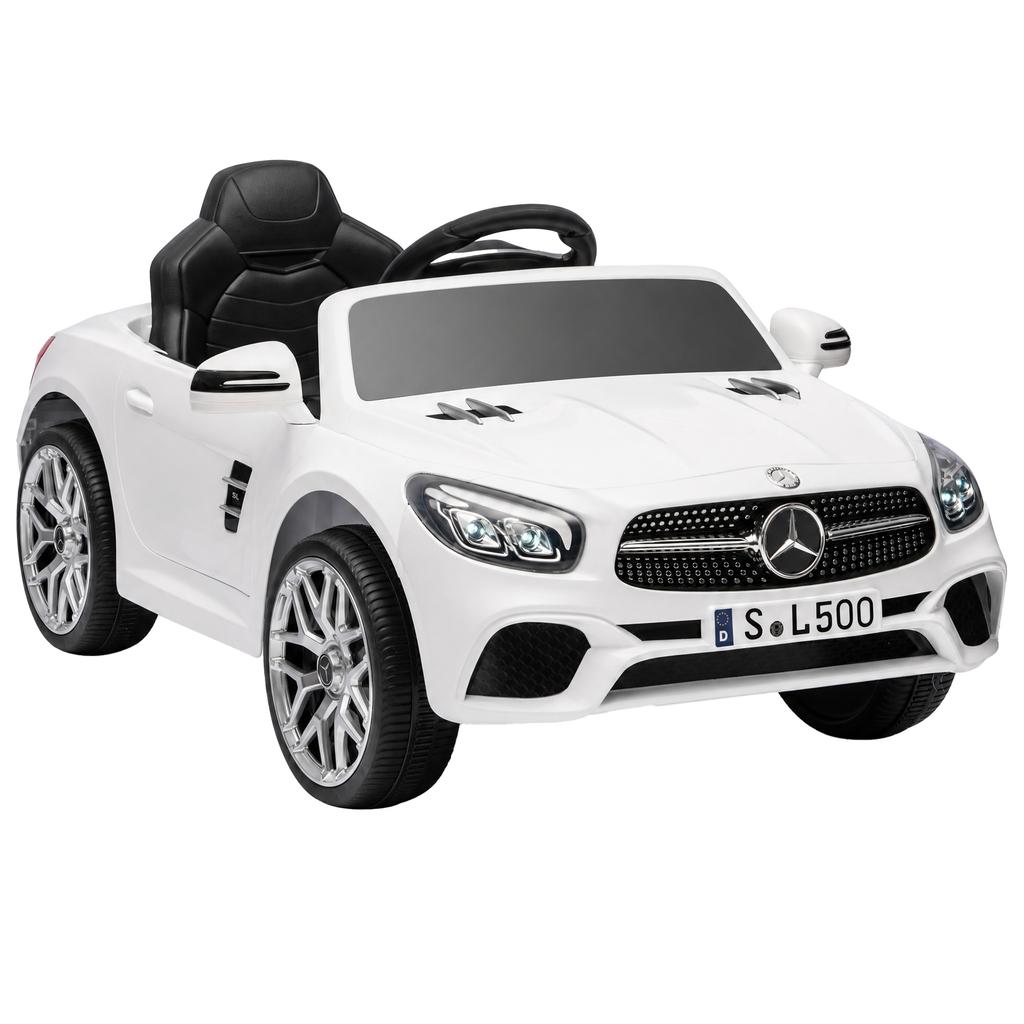 Electric Ride-On Car, 12V, Mercedes-Benz SL500, 3-5 km/h, 2 Motors, Remote, Ages 3-5, White