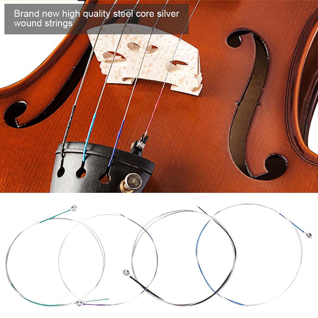 4 4 Violin String Steel Strings Set Full Size 010,014,020,029 (010‑029)