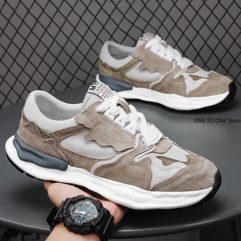 Chunky Sneaker Men Designer Retro Running Shoes Fashion Casual Microfiber Leather Breathable Height Increased Platform Shoes