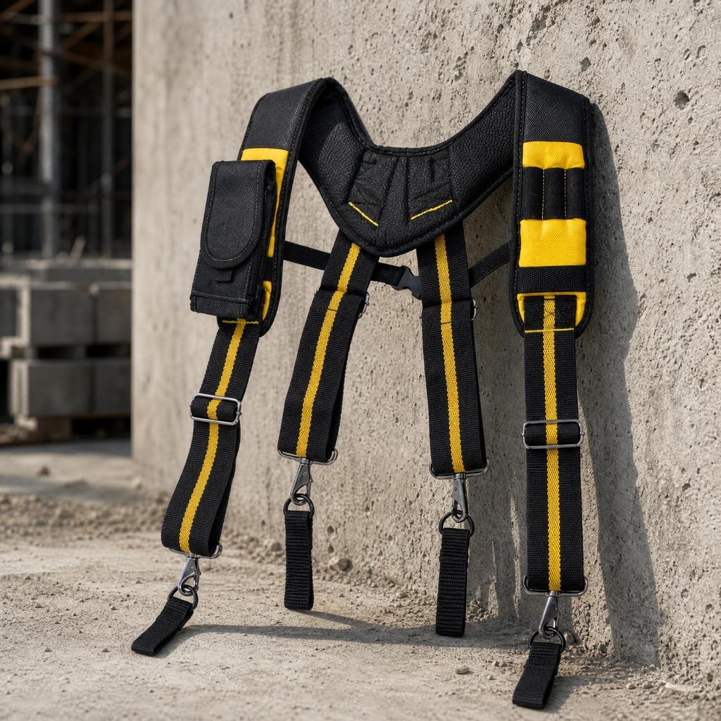 Crossed Shoulder Tool Harness Long-Lasting Construction Work Belt Suspender