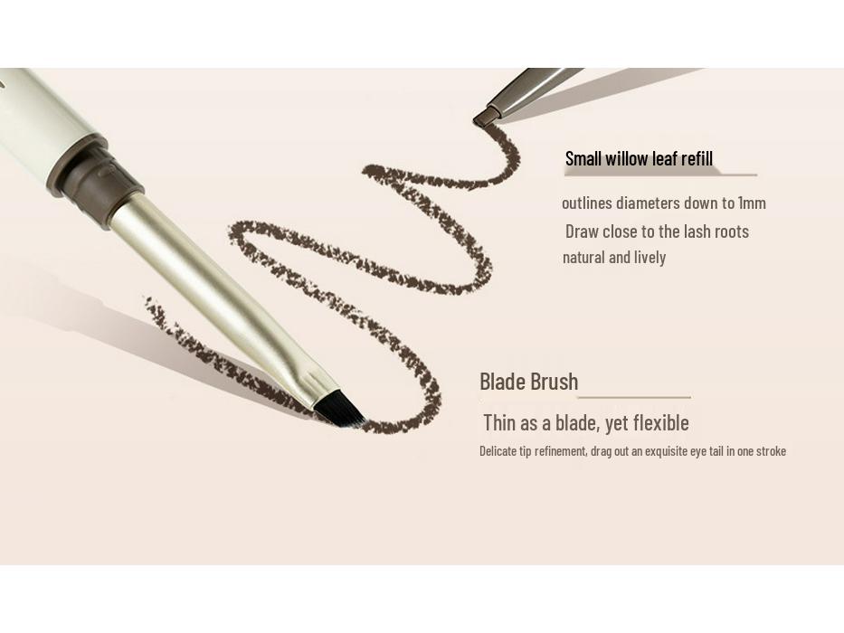UKISS Double-ended Waterproof Eyeliner Gel Pen - Ultra-fine, Smudge-proof, Long-lasting, Brown, Perfect for Beginners