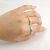 Adjustable Stainless Steel Minimalist Ring, Titanium Steel with 18k Gold and Steel Color, European-American Fashion Style