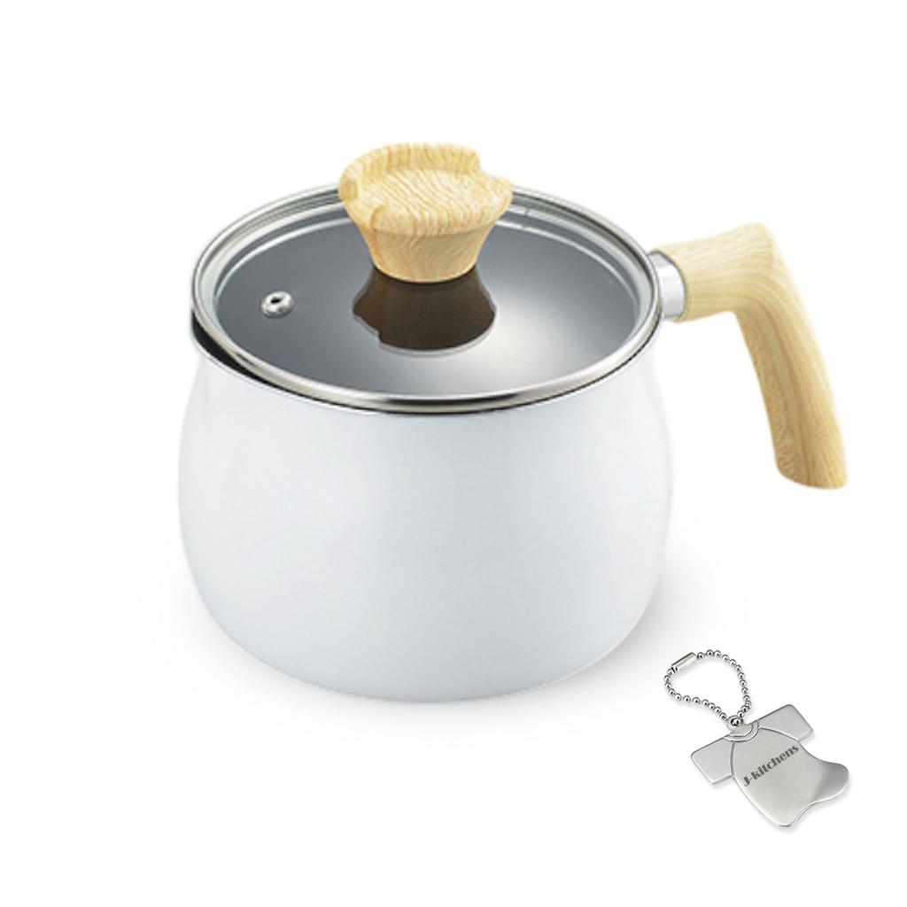 Handy Cook Pan 15cm IH Compatible Gas Fluororesin Coating Original T Included J-kitchens Diamond-coated Kankiri-kun