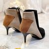 Mote ankel vinter kvinner Støvler 2 stil casual Komfortable støvler glidelås Høye hæler kvinner Støvler sko kvinner pumpsyhj89
