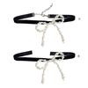Elegant Bowknot Necklace Unique Perals Bowknot Pendant Necklace Accessories Stylish Ladies Choker Adornment for Women