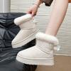 Women's Fur Mouth Large Size Soft Sole Winter Warm Fur Snow Boots Padded Lined Ankle Boots Non-Slip Hiking Casual Sports Cotton Boots