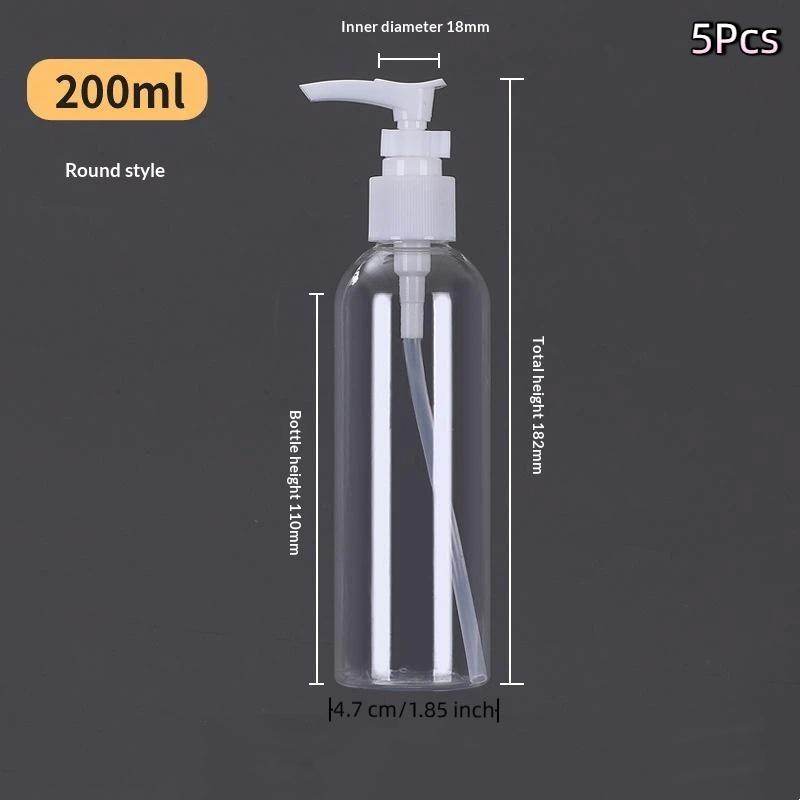 Empty Plastic Shampoo Lotion Pump Bottle Food Grade Safe Leakproof Dispenser for Home Bathroom Travel Use