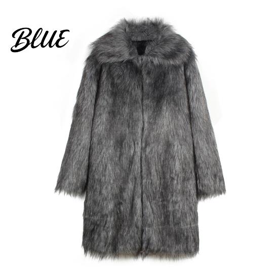 Giacca da Uomo Resistente allo Sbiadimento Aperta Davanti Collo a Revers Manica Pelliccia Cappotto Lungo Finto Antivento Spesso Caldo