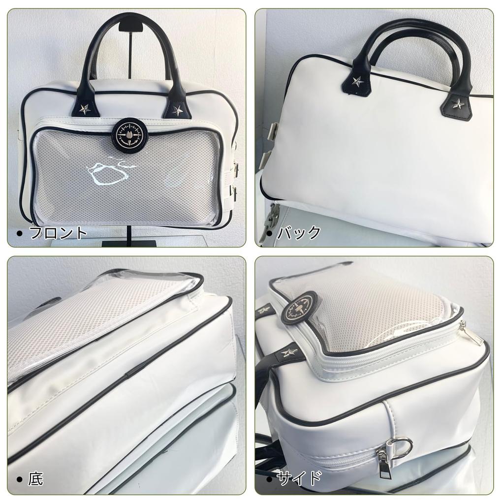 Manatsulife Ita Bag, Tote Bag, Decorative Bag, A4 Size, Clear Bag, School Bag, Gift, Women's, TB04 (Black)