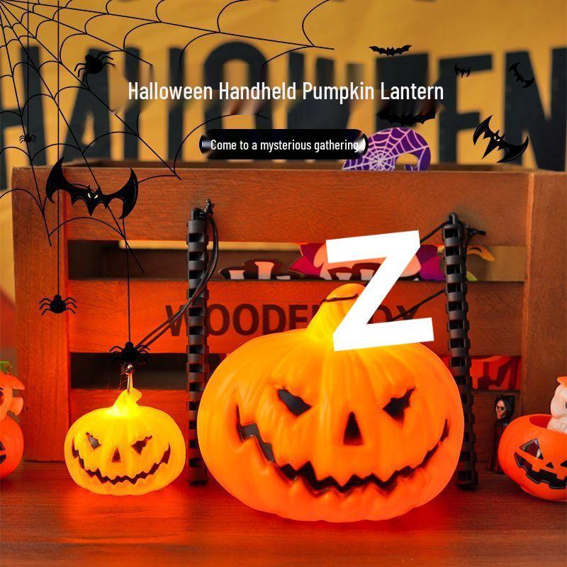 Halloween Pumpkin Handheld Lantern - Luminous Festive Decor for Night Markets