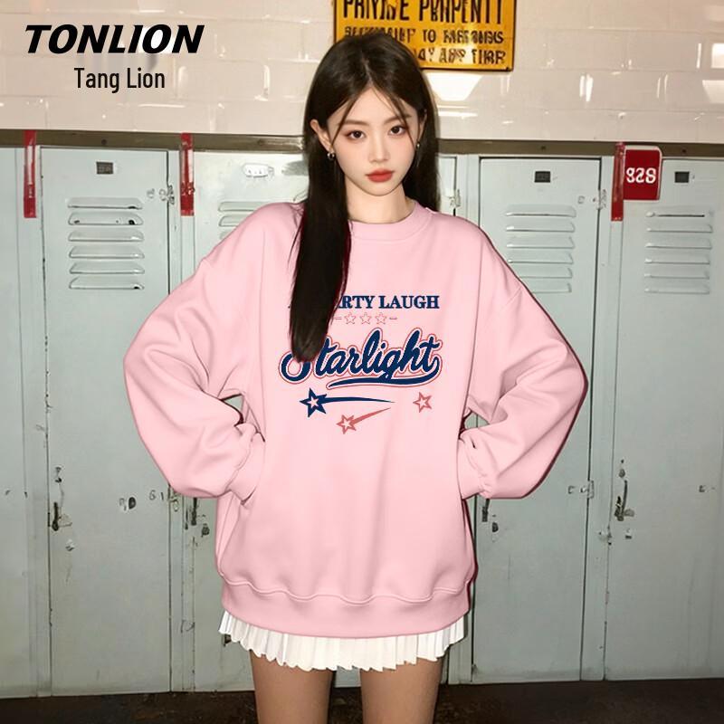 TonLion Women s Collegiate Style Long-Sleeve Sweatshirt 2XL