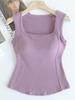 Women's Wire-Free Padded Slimming Square Neck Vest - Thickened Autumn/Winter Style