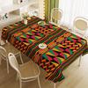 Tovaglia con motivo stile africano, con motivi geometrici colorati, atmosfera culturale esotica, tovaglia decorativa.