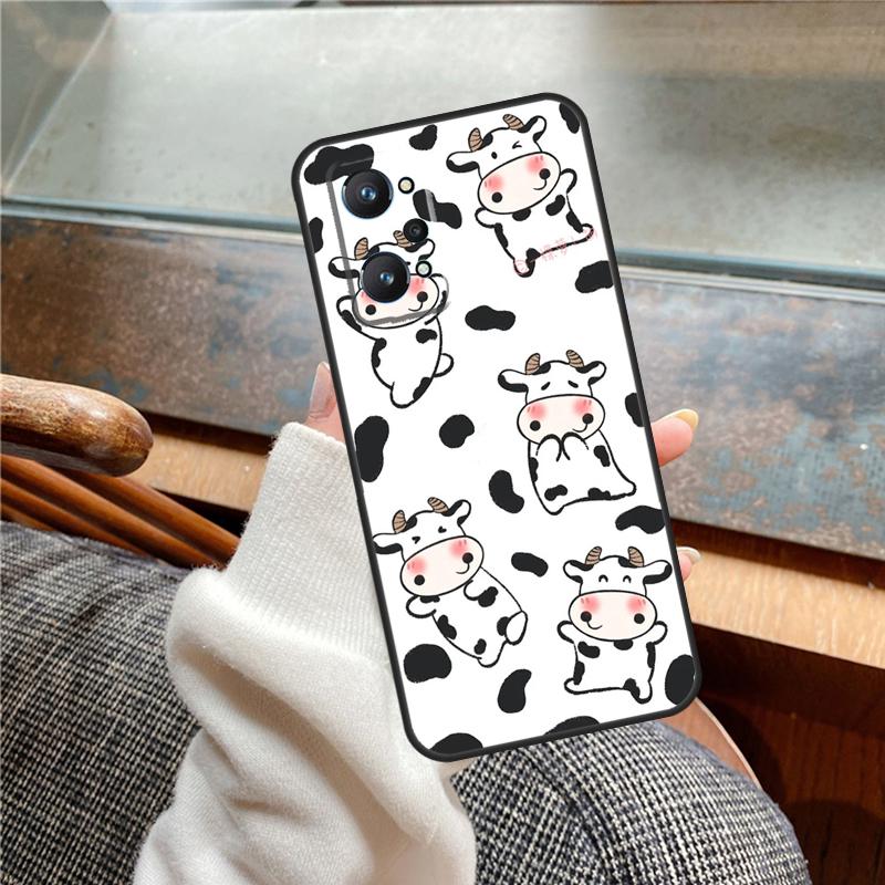 Milk Cow Skin Print Luxury Case For Realme 13 Pro Plus 11 12 14  C71 C75 C55 C51 C53 C25 C63 C61 C65 C67 GT6 GT7 15 Pro