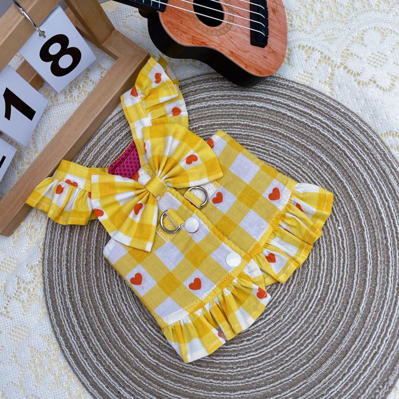 

Spring Summer Dog Dress Maltese Clothes Yorkshire Terrier Pomeranian Shih Tzu Bichon Frise Poodle Schnauzer Clothing Pet Apparel XS（old） жёлтый