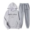 Sweat à capuche et pantalon de jogging en polaire décontracté deux pièces pour hommes et femmes, ensemble de commerce extérieur en gros