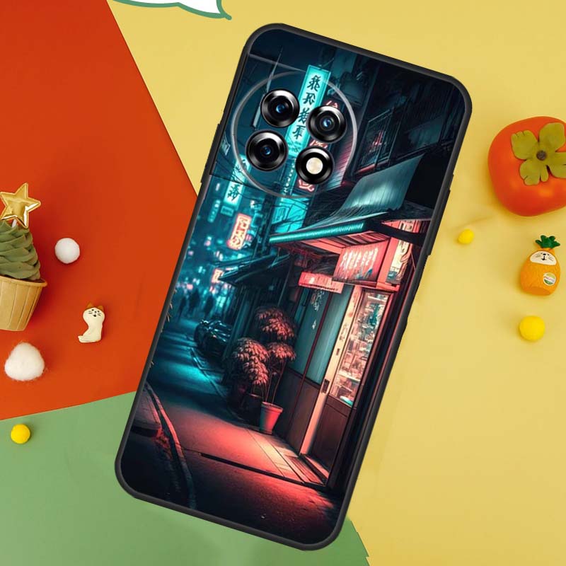 Japanese Night City Aesthetic Back Case For OnePlus 15 13R 13 13T 12 12R 11 10 10T 8T Nord CE 5 2 3 4 Lite N20 N30 Cover