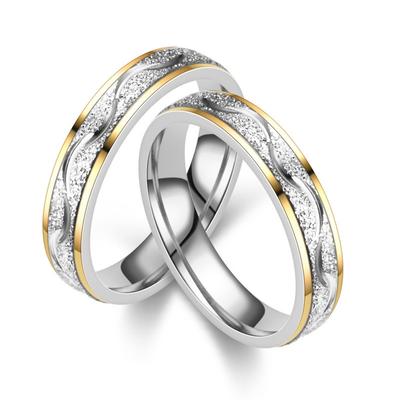 Hot Selling Stainless Steel Rings Frosted Couple Rings For Women Men  Valentine's Day Gifts Size 5-13