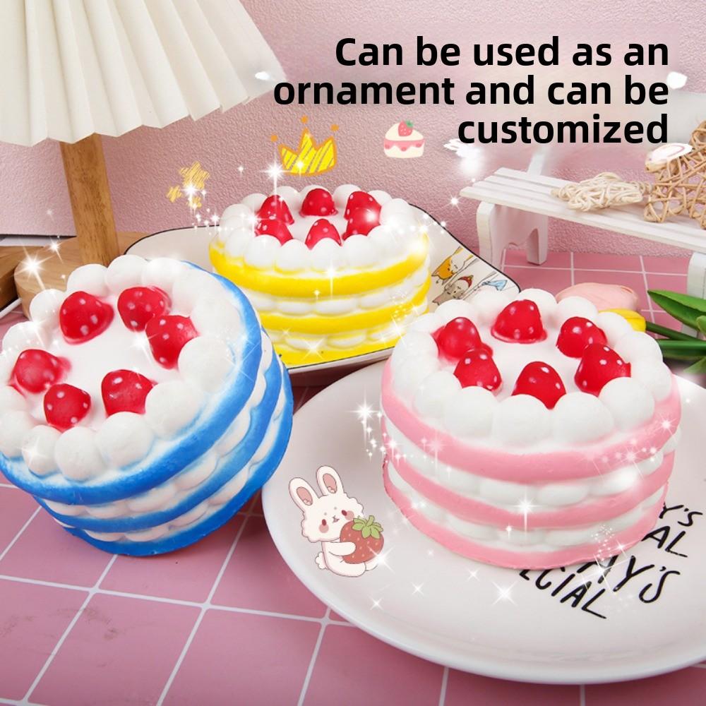 Squishy Jumbo Simulation Strawberry Birthday Cake Squishies Pu Slow Rising Fun Squeeze Healing Toy Relieve Stress Toys For Kids