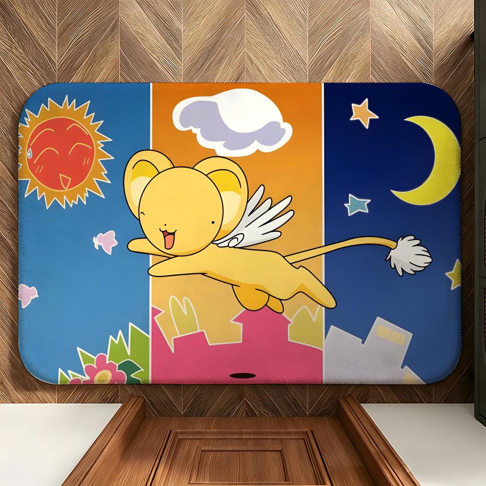 Anime M-Magical S-Sakura Floor Mat Soft Flannel Floor Mat Suitable for Entryways, Living Rooms, Bedrooms, and Bathrooms