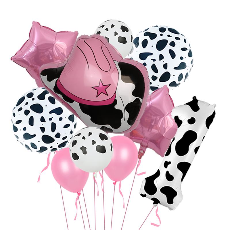 40 Inch Cow Print Number Balloons 1 2 3 4 5 6 7 8 9 Figure Foil Balloon Holy Cow Im One Birthday Cowgirl Theme Party Decorations