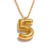 Yhpup Wholesale Stainless Steel Thick Numeral Pendant Necklace PVD Plate Water Resistant Metal Trendy Versatile Jewelry