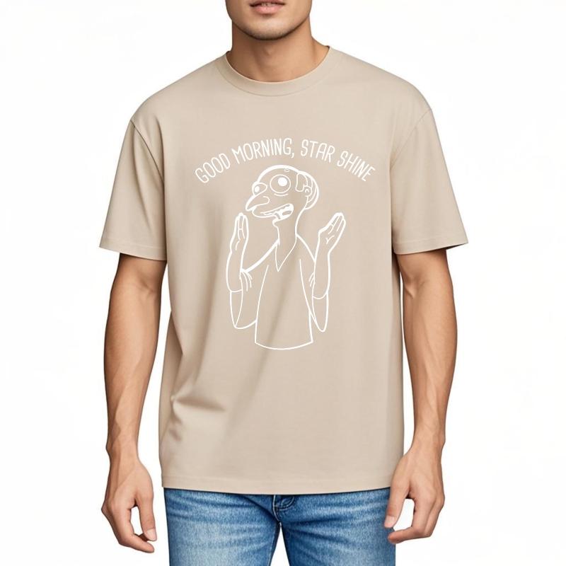 Plus Size Summer Teenagers T Shirt Good Morning Star Shine Cartoon Character Short Sleeve Street Wear Crew Neck Tshirt