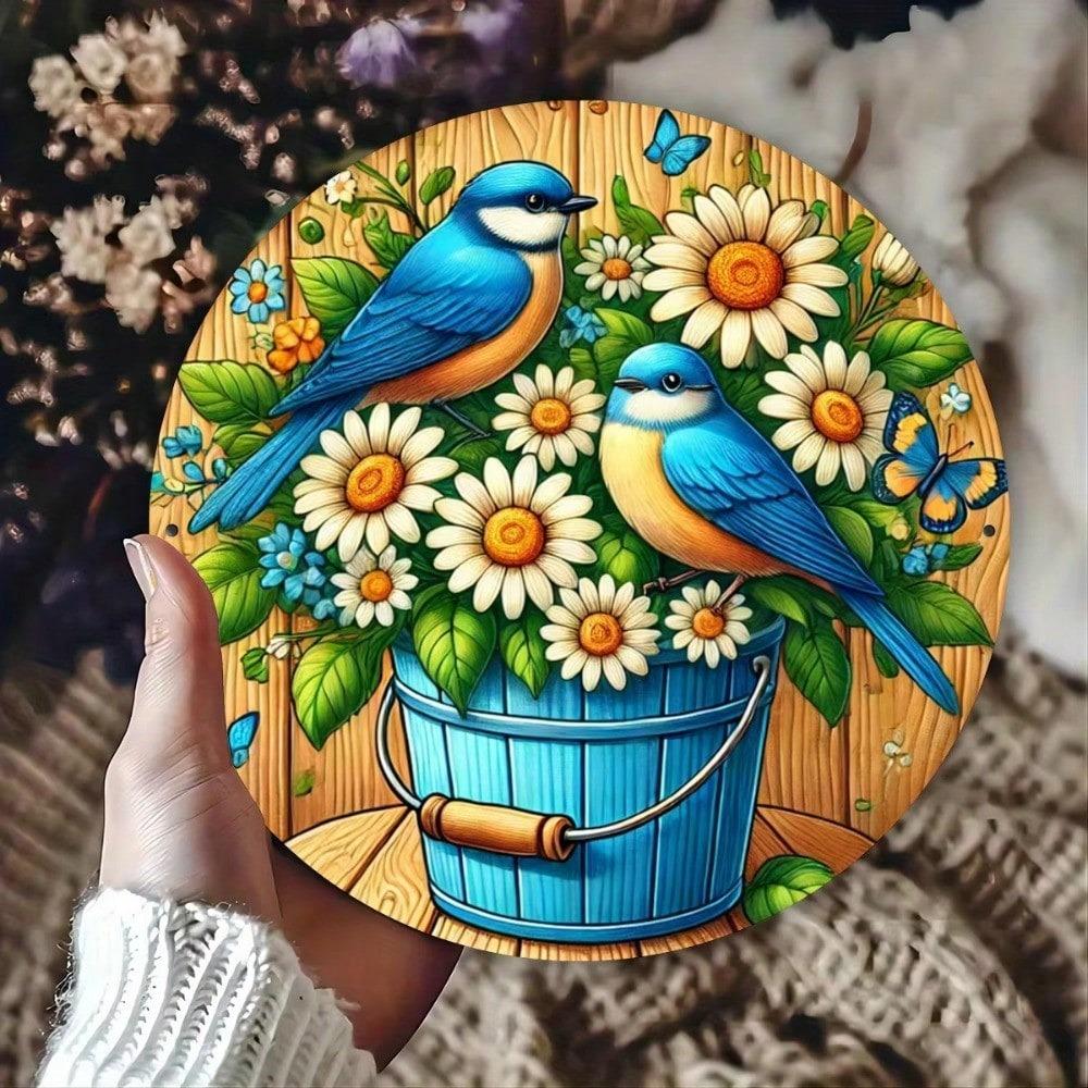 Vintage Floral Birds 3D Metal Wall Art Handmade Farmhouse Decor