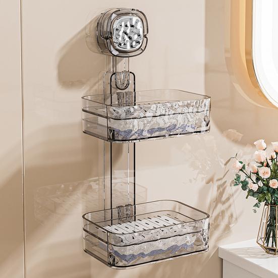 Suction Cup Soap Dish with Drain Holes Strong Load-bearing Easy to Install