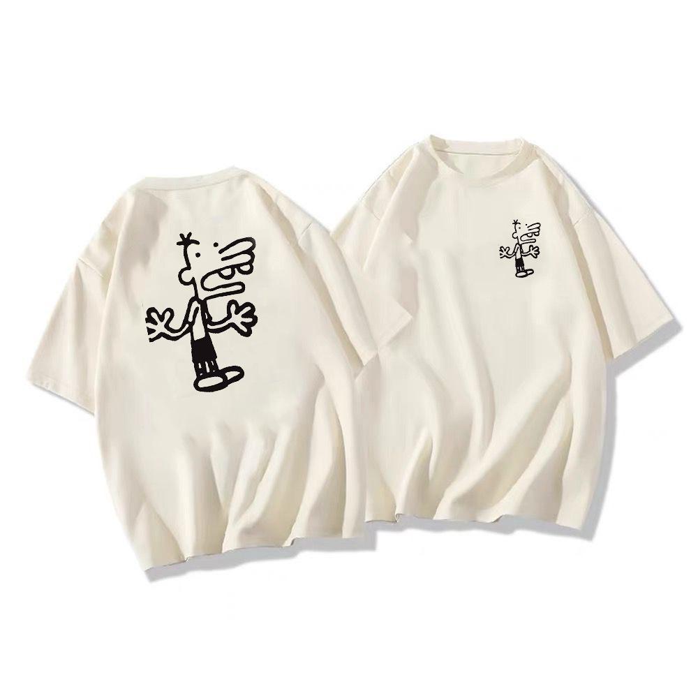 

Женская летняя футболка из чистого хлопка с коротким рукавом свободного кроя белого цвета - Трендовый американский нишевый дизайн XXL абрикосовый