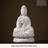 White Ceramic Lotus Guanyin Buddha Statue Incense Burner with Lamp for Home Decor